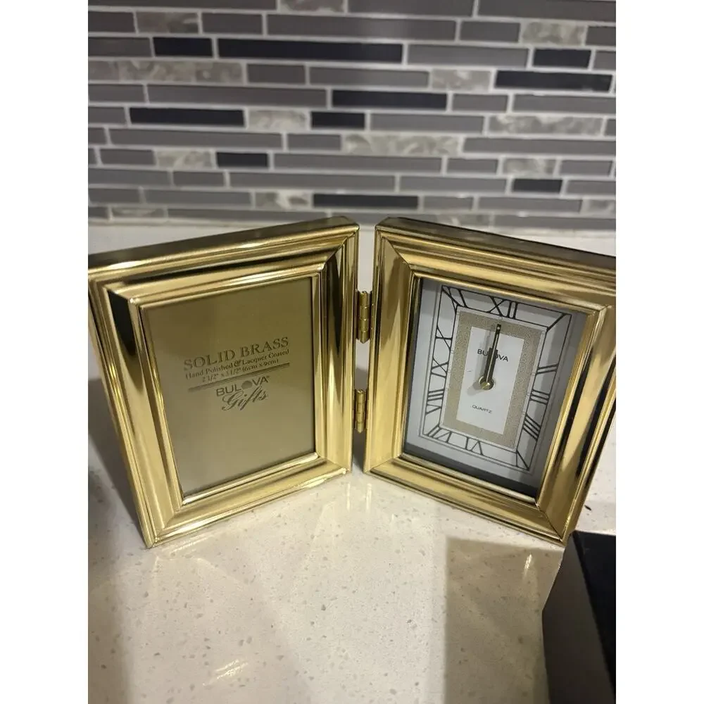 Vintage Bulova Desk Clock Solid Brass Brand New w/Box~ Rare Antique
